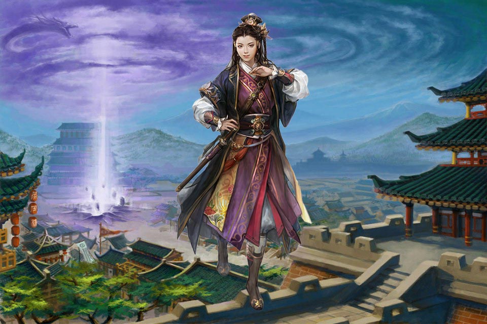 伴随着激昂的BGM,主角站在了C位,身上的披风,在夜风之中招展,十分的威武。